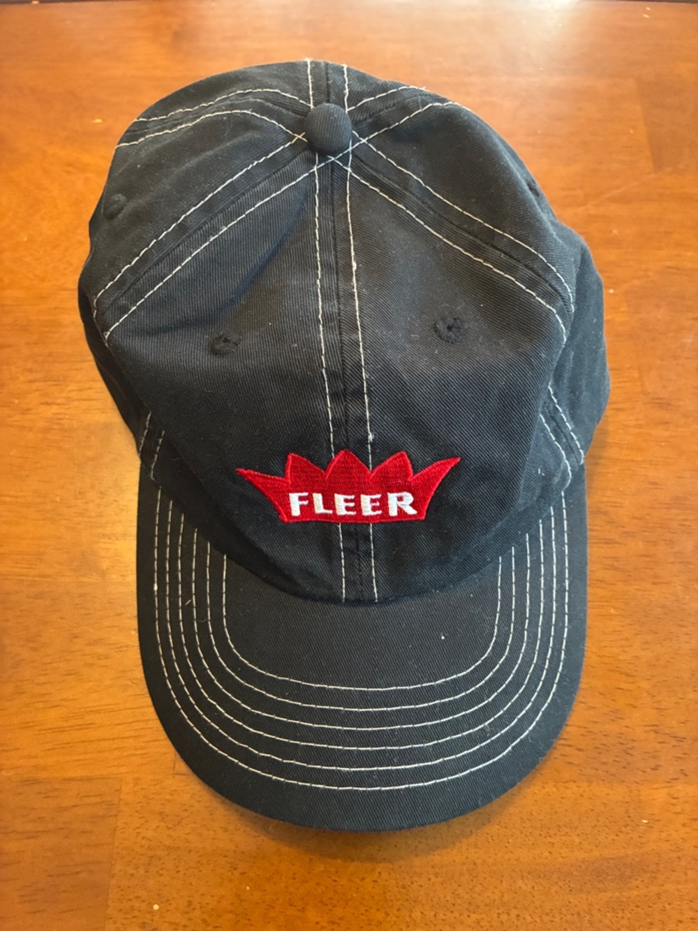 Black and Red Fleer Trading Sports Cards Toppers Strapback Cap Hat